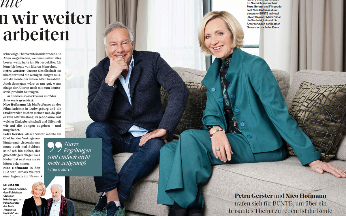 Bunte Interview mit petra Gerster und Nico Hofmann
