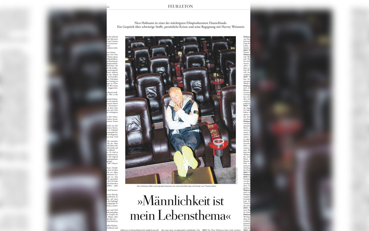 Beitragsbild zum ZEIT - Interwiev "Männlichkeit ist mein Lebensthema"